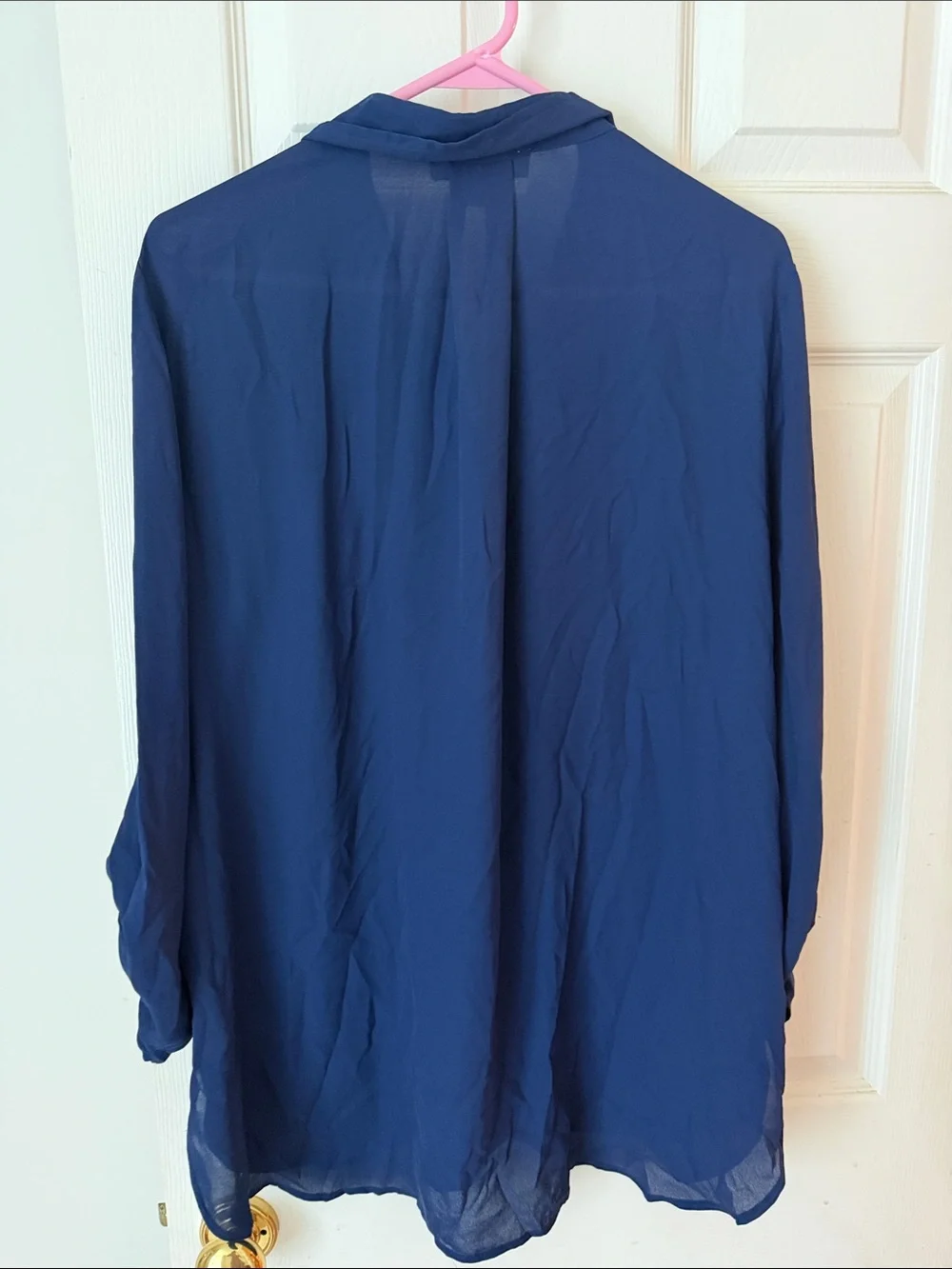 Michael Kors Navy Half-Zip Tunic with Gold Accents